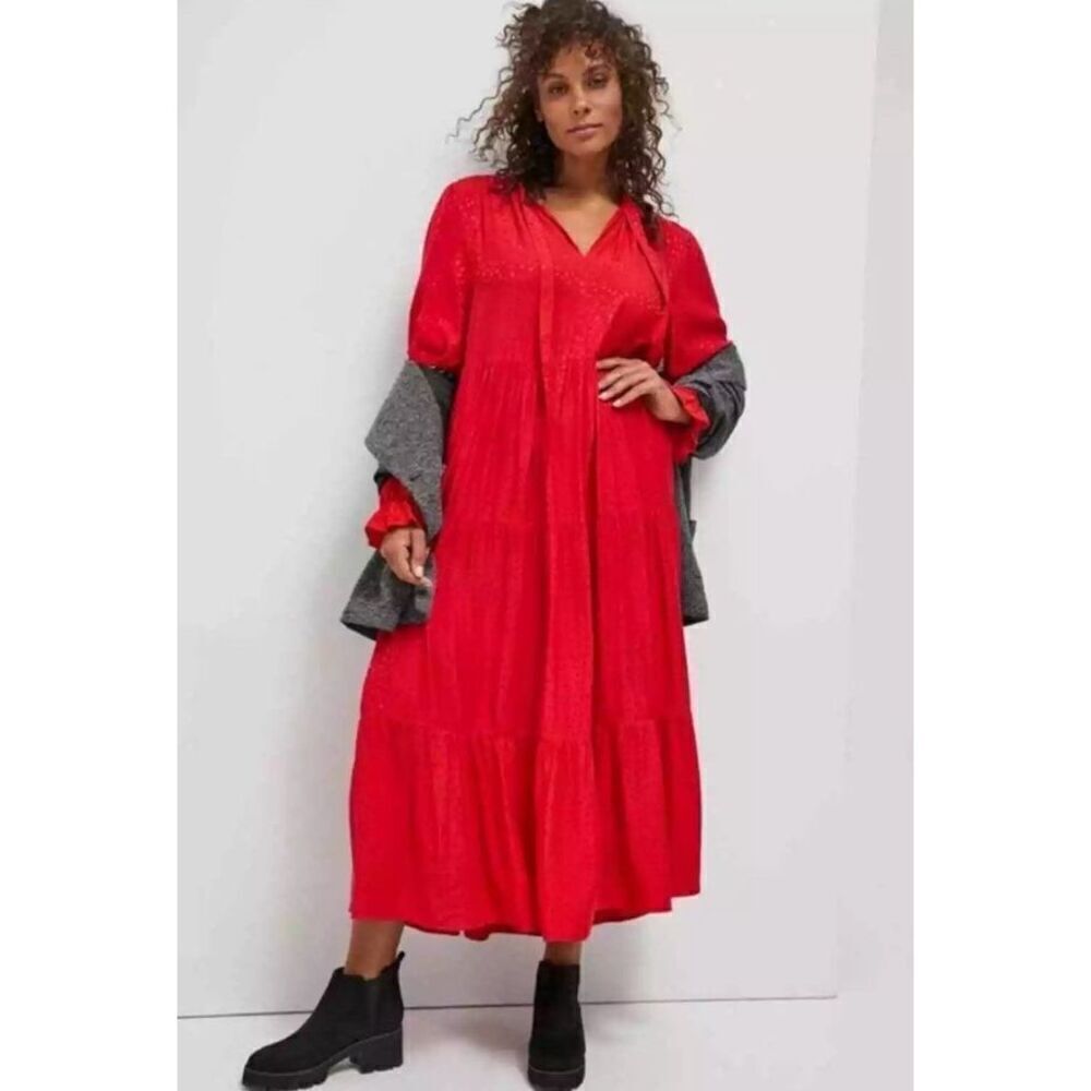 Maeve Anthropologie Wendy Tiered Maxi Dress Size Medium